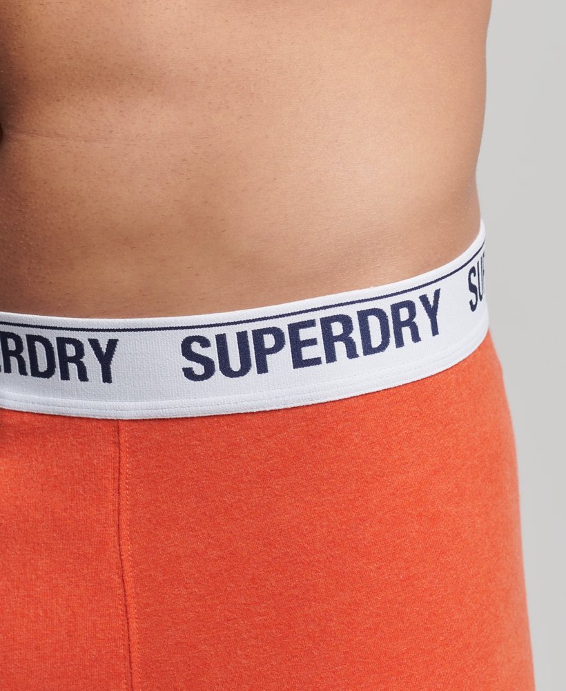 biologische katoenen boxershorts enkelpak in fel oranje gemêleerd.