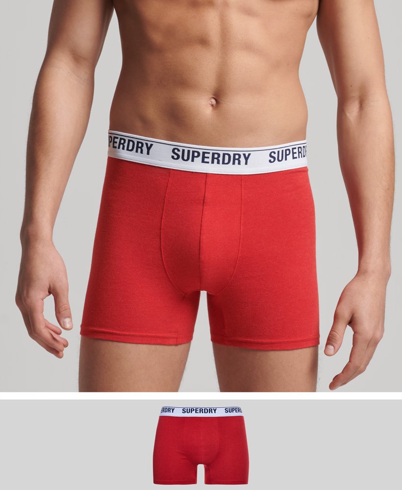 biologische katoenen boxershorts enkelpak in risk red marl.