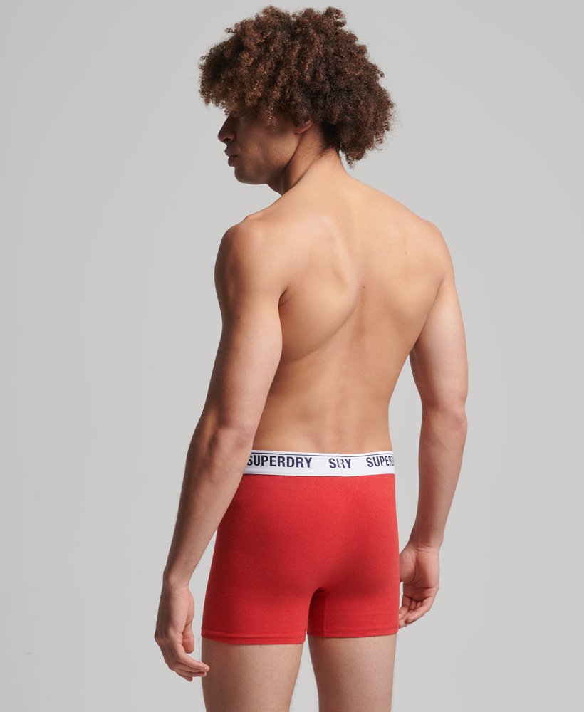 biologische katoenen boxershorts enkelpak in risk red marl.
