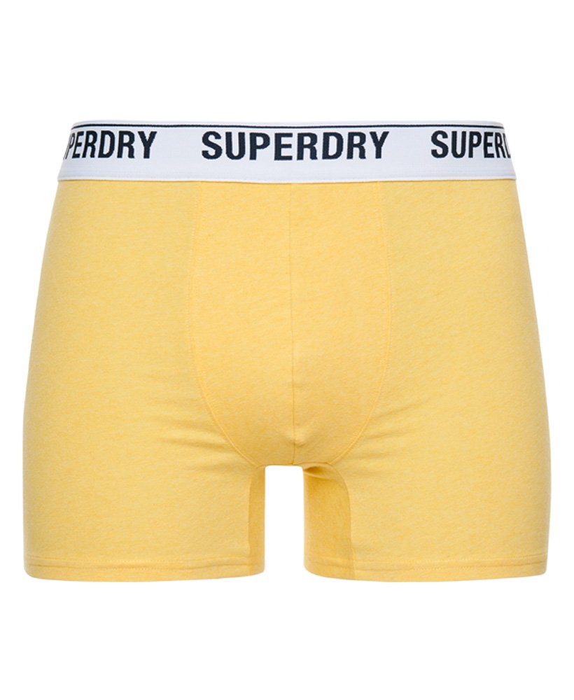 biologische katoenen boxershorts enkelpak in nautisch geel gemêleerd.