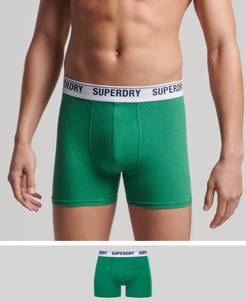 biologische katoenen boxershorts enkelpak in oregon green marl.