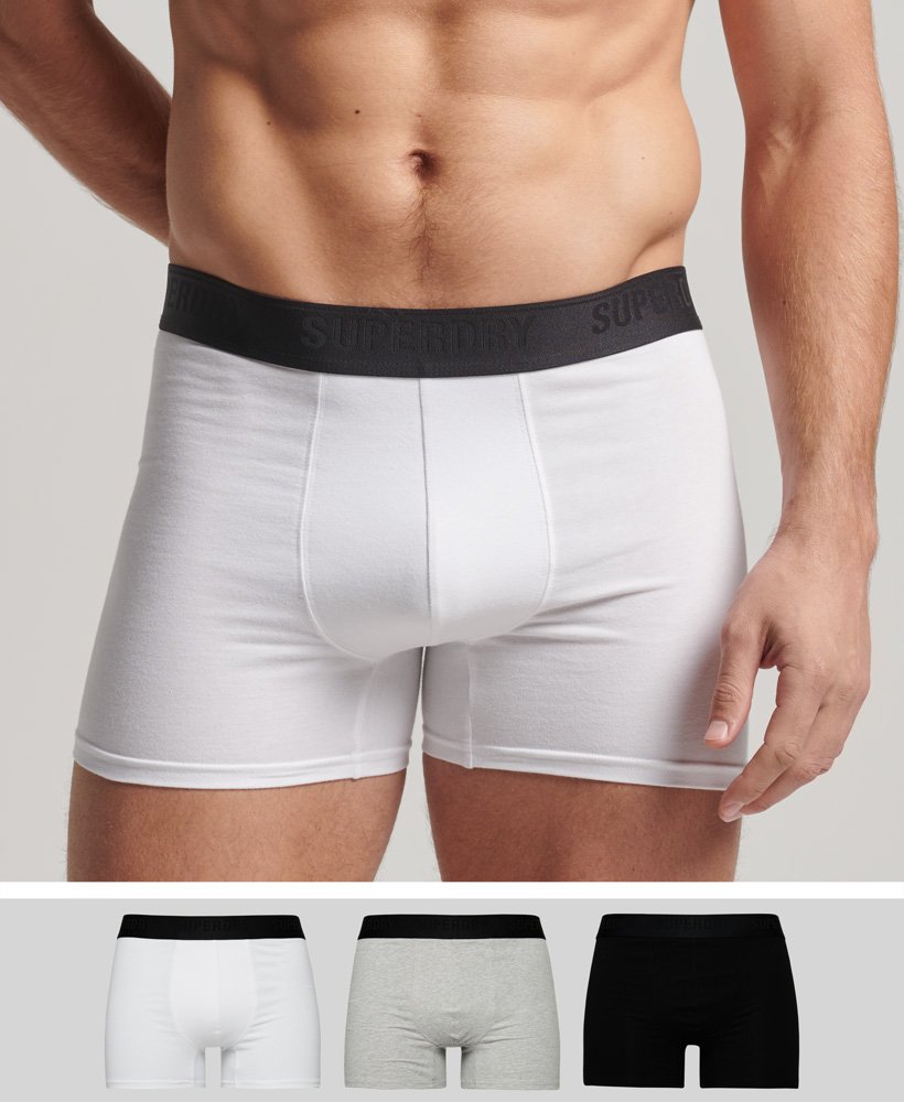 biologisch katoenen boxershorts driepack in zwartgrijsoptisch