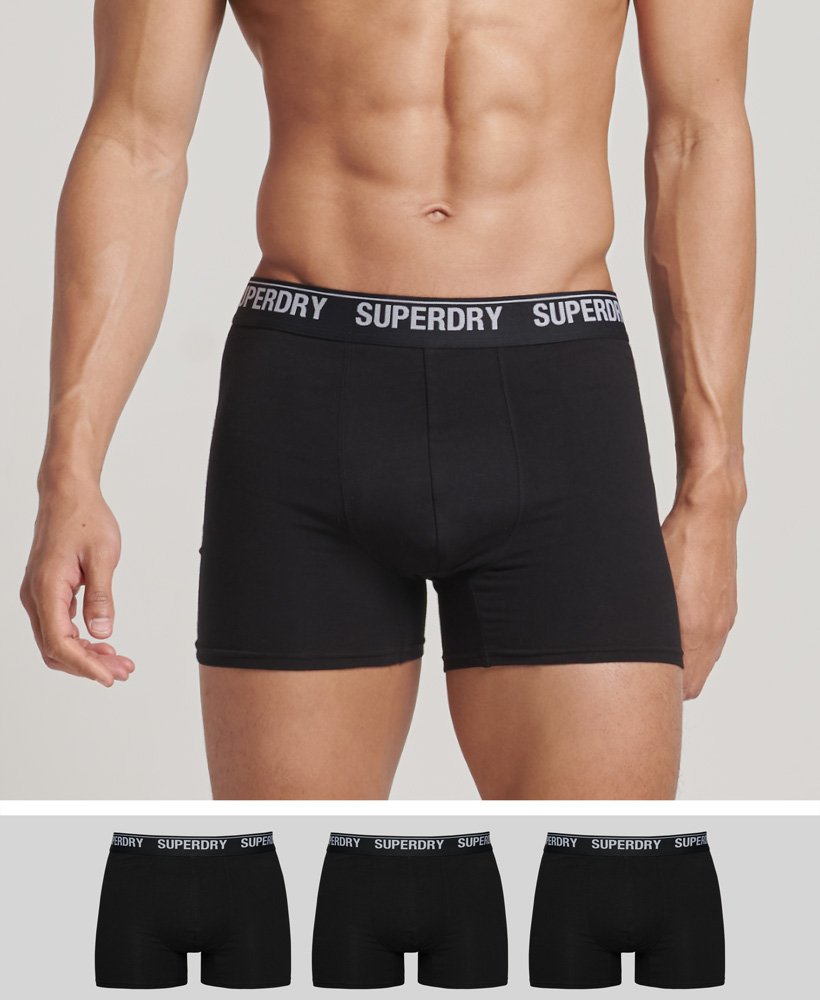 biologisch katoenen boxershorts driepack in zwartzwart optisch