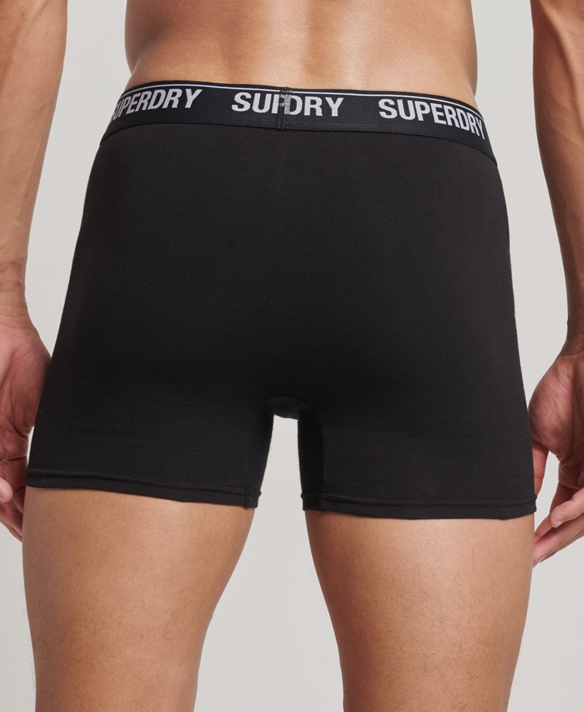 biologisch katoenen boxershorts driepack in zwartzwart optisch