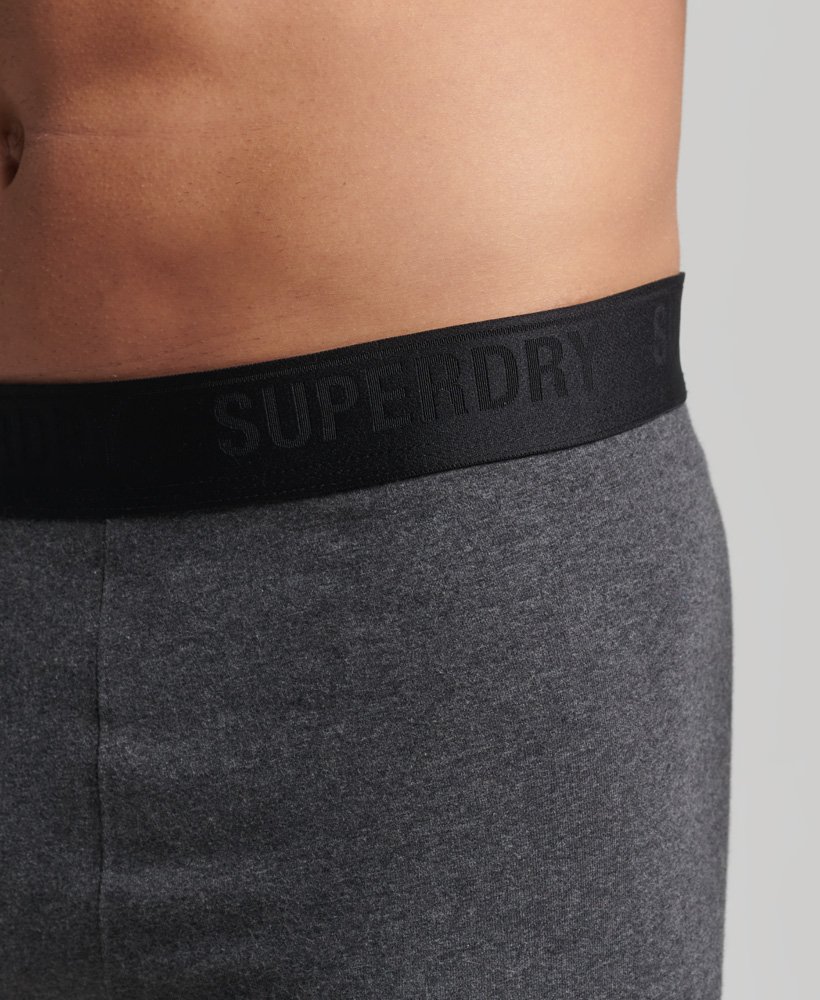 biologisch katoenen boxershorts driepack in zwartantracietgrijs.