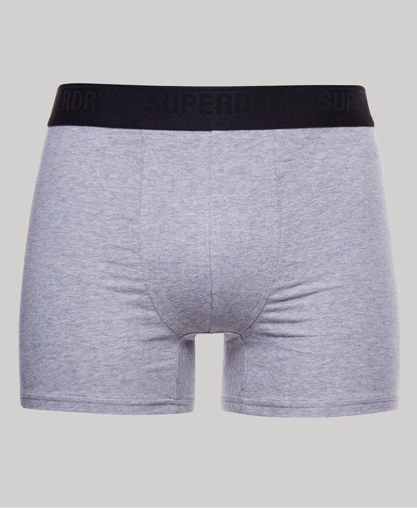 biologisch katoenen boxershorts driepack in zwartantracietgrijs.