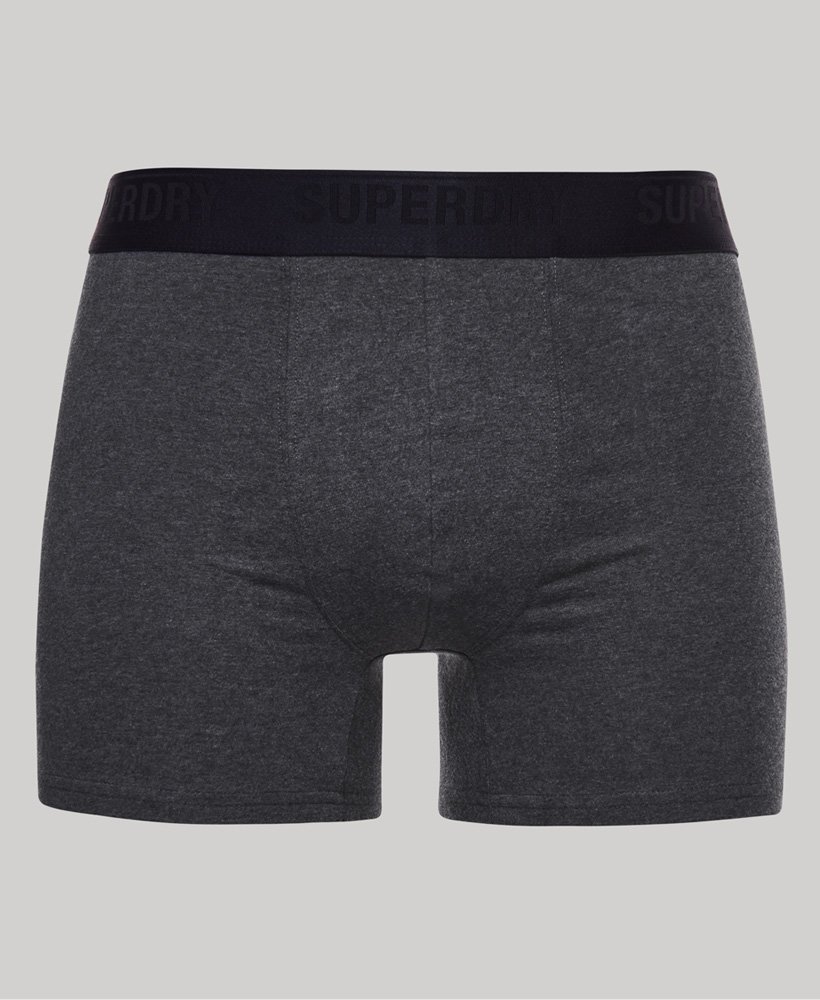 biologisch katoenen boxershorts driepack in zwartantracietgrijs.