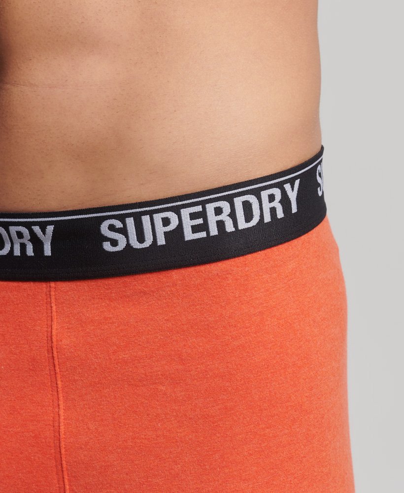 biologisch katoenen boxershorts driepack in zwartoranjegrijs.