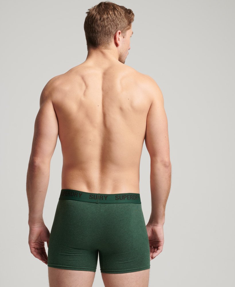 biologisch katoenen boxershorts dubbelverpakking in olijfgroenemaille.