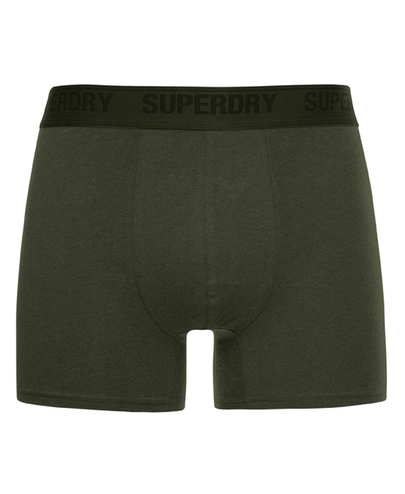 biologisch katoenen boxershorts dubbelverpakking in olijfgroenemaille.