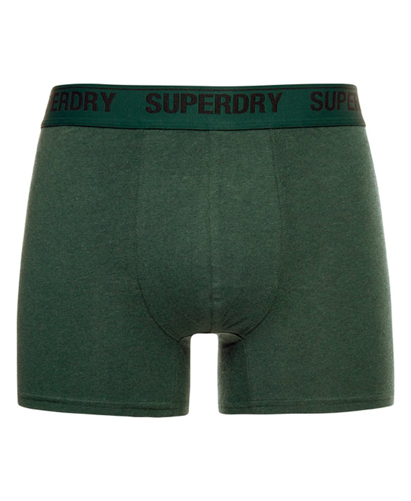 biologisch katoenen boxershorts dubbelverpakking in olijfgroenemaille.