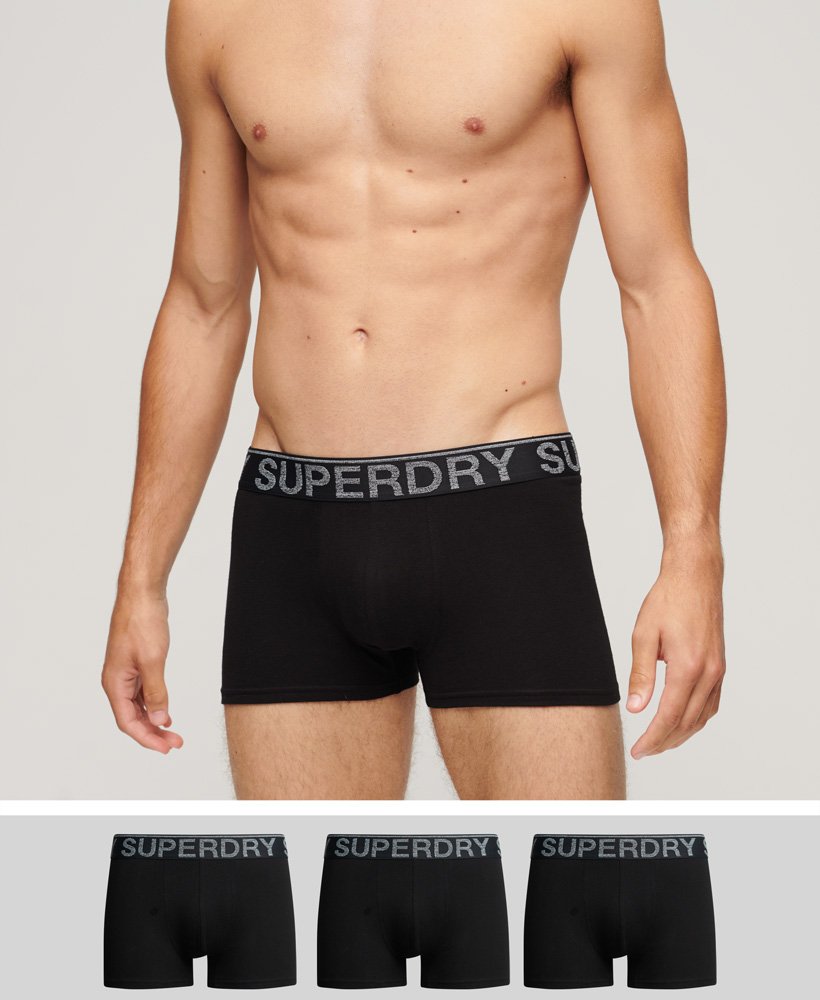 biologische katoenen boxershorts drie stuks in zwart