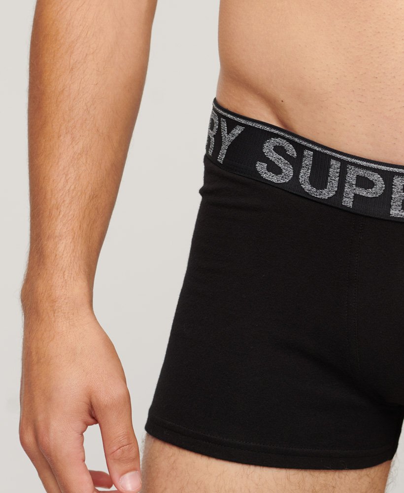 biologische katoenen boxershorts drie stuks in zwart
