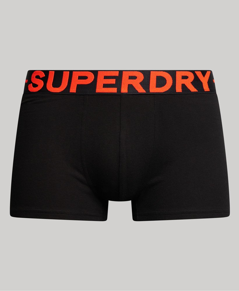 biologische katoenen boxershorts driepack in zwartoranje.