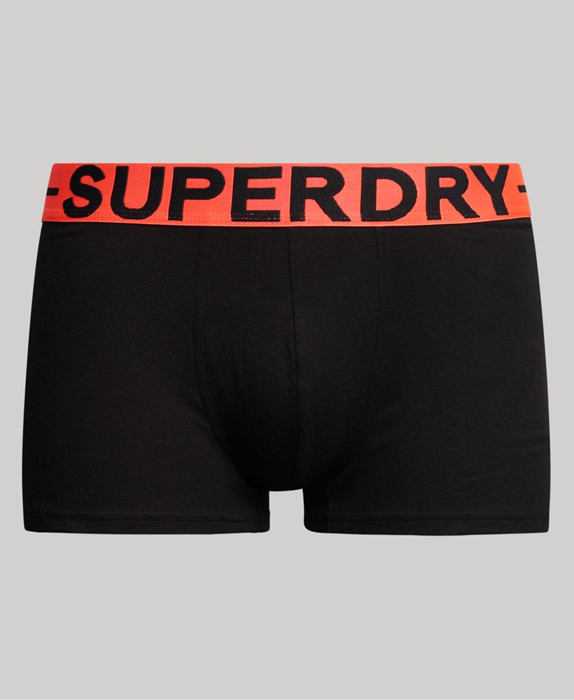 biologische katoenen boxershorts driepack in zwartoranje.