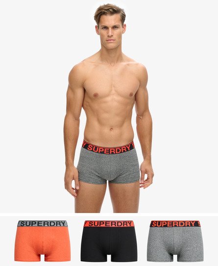 biologische katoenen boxershorts driepack in karst mega blackblackbright orange marl