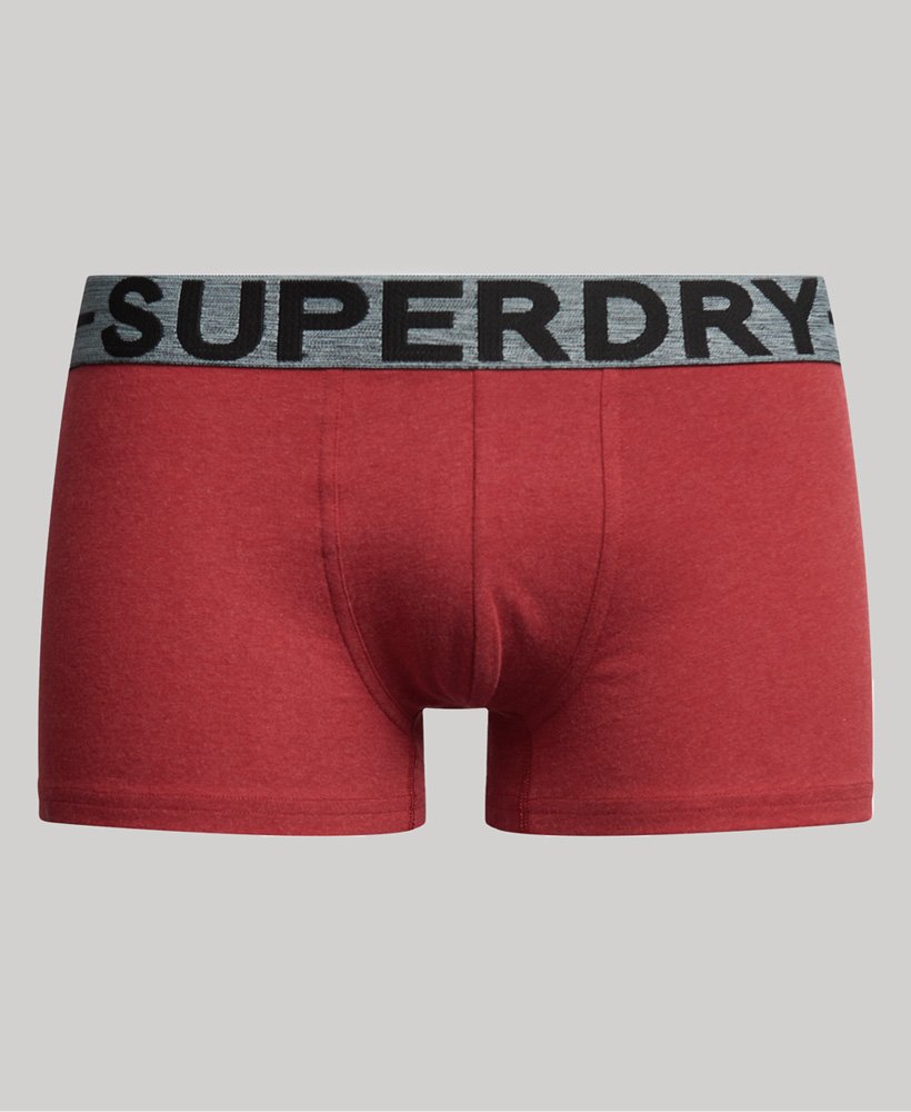 biologische katoenen boxershorts driepack in donker indigoblauw gemêleerdbuckgroen gemêleerdhikerood gemêleerd