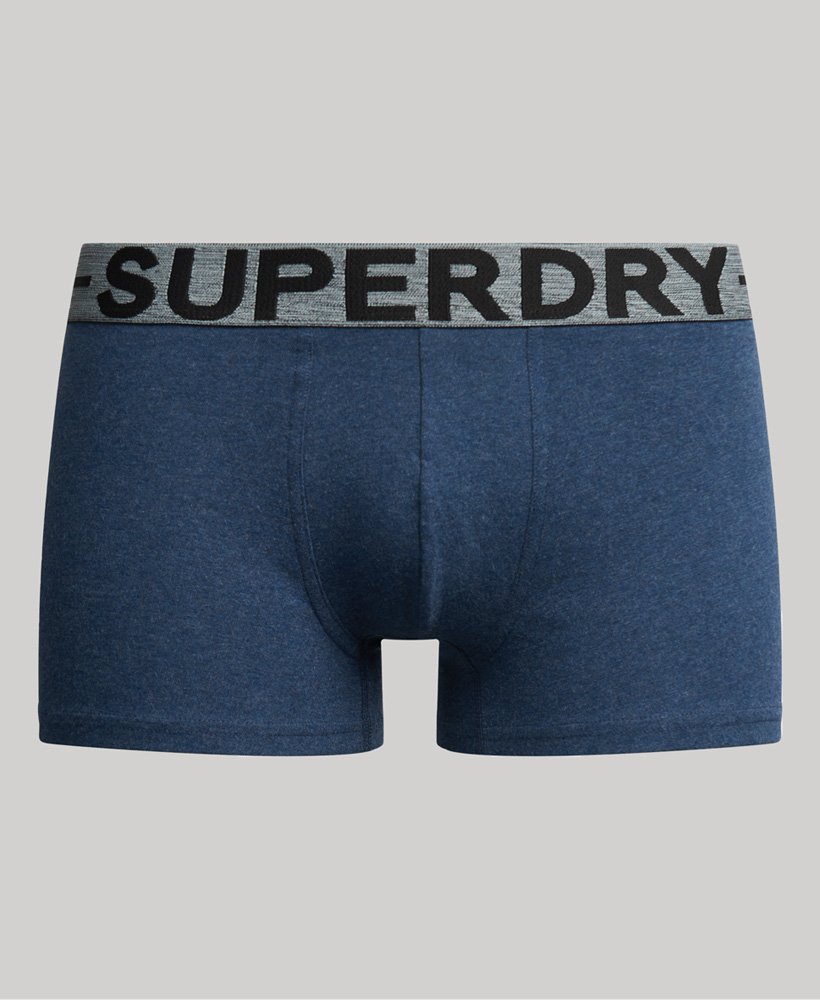 biologische katoenen boxershorts driepack in donker indigoblauw gemêleerdbuckgroen gemêleerdhikerood gemêleerd
