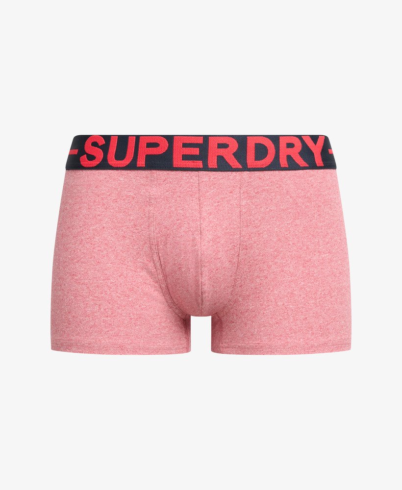 biologische katoenen boxershorts driepack in bessenrood gemêleerdmiddenrood gemêleerddonker indigoblauw gemêleerd