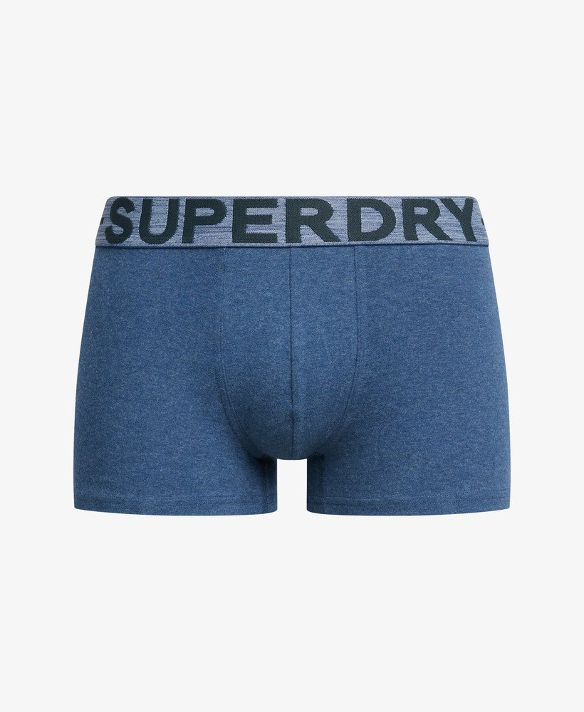 biologische katoenen boxershorts driepack in bessenrood gemêleerdmiddenrood gemêleerddonker indigoblauw gemêleerd