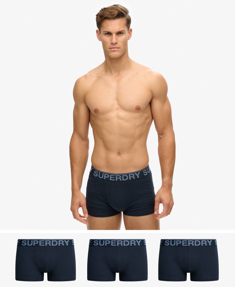 biologische katoenen boxershorts drie stuks in eclipse navy