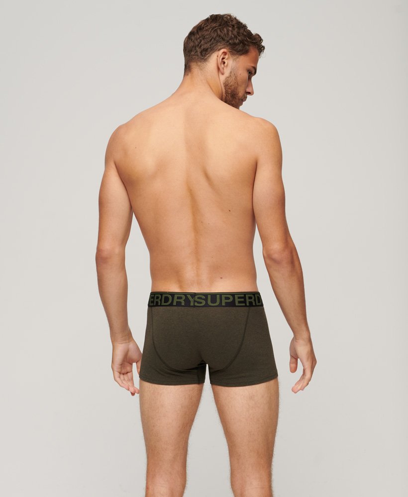 biologische katoenen boxershorts dubbelpakket in winterse kaki kleur.