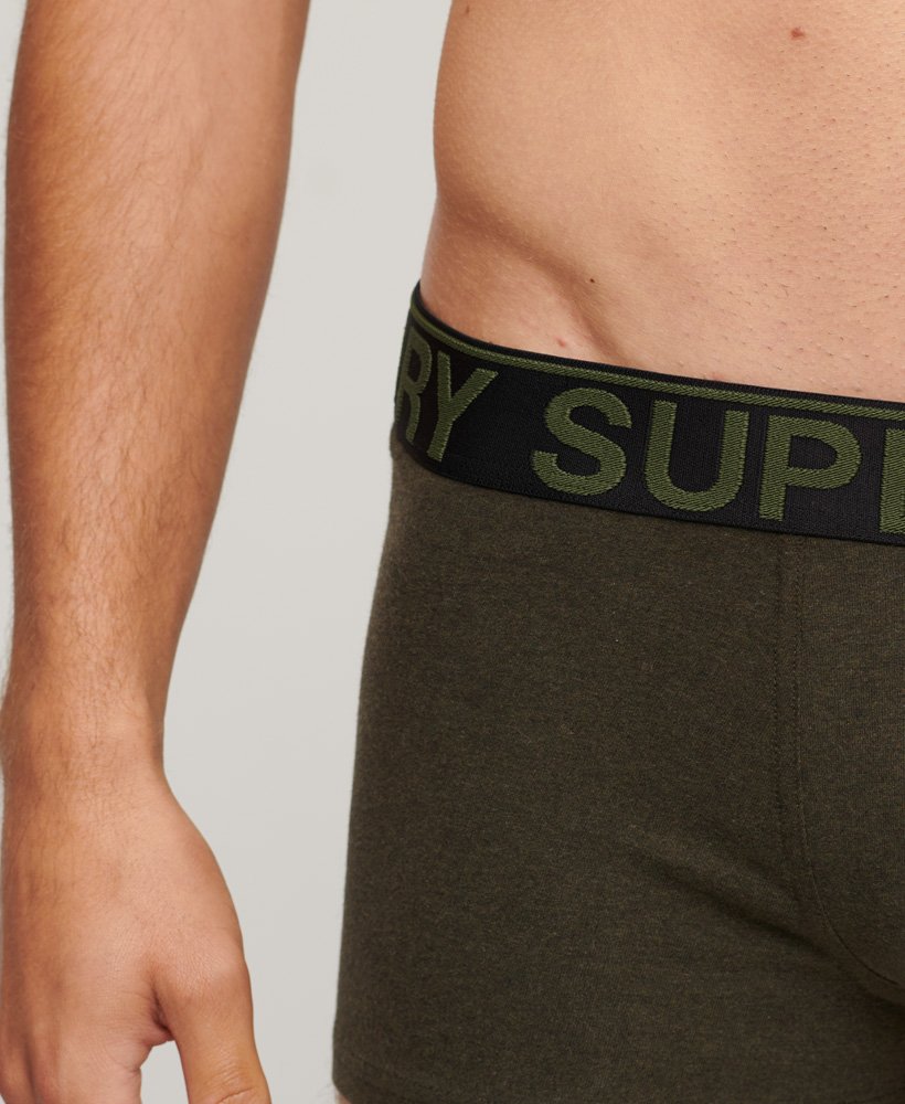 biologische katoenen boxershorts dubbelpakket in winterse kaki kleur.