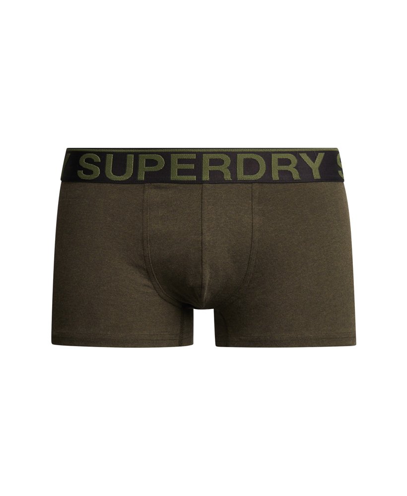 biologische katoenen boxershorts dubbelpakket in winterse kaki kleur.