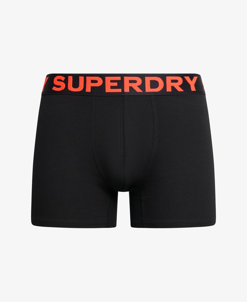 biologisch katoenen boxershorts driepack in zwartfeloranje gemêleerdnoos grijs gemêleerd