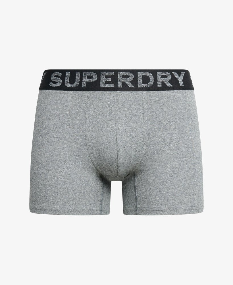 biologisch katoenen boxershorts driepack in zwartfeloranje gemêleerdnoos grijs gemêleerd