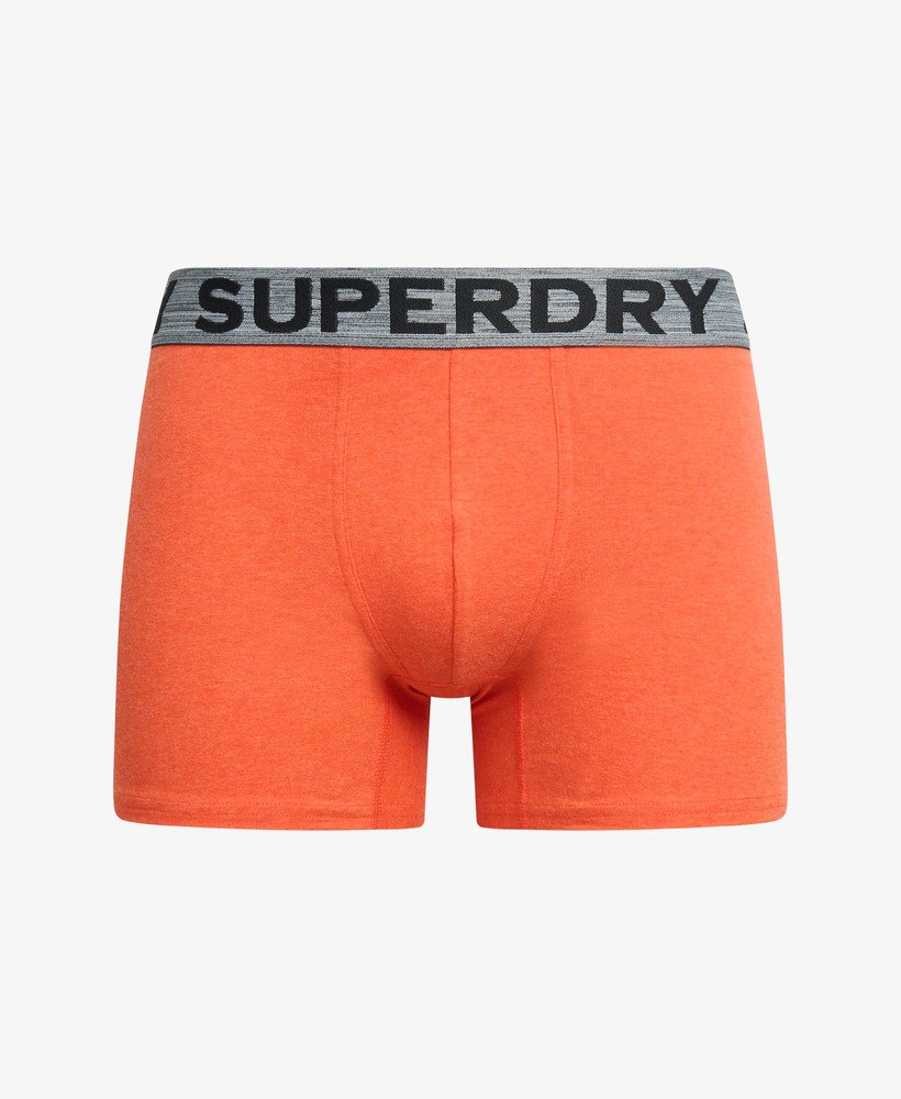 biologisch katoenen boxershorts driepack in zwartfeloranje gemêleerdnoos grijs gemêleerd