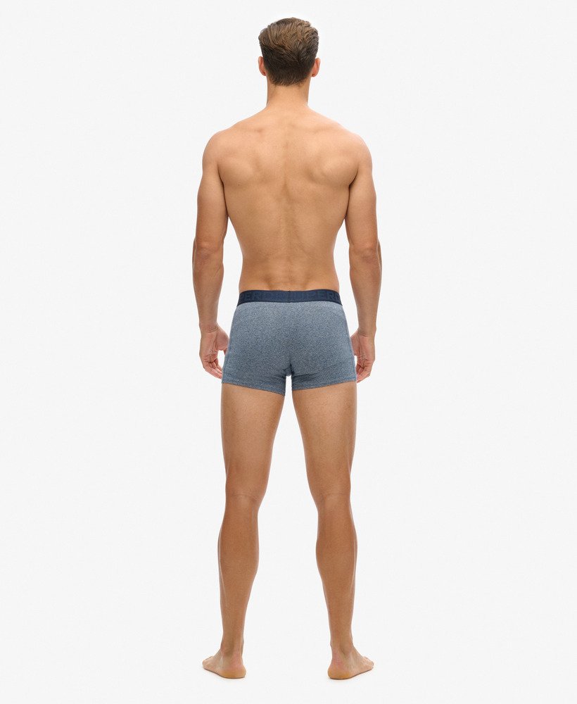 biologisch katoenen boxershorts driepack in mat marineblauwdonker indigo gemêleerdmarineblauw gemêleerd