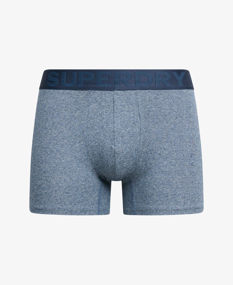 biologisch katoenen boxershorts driepack in mat marineblauwdonker indigo gemêleerdmarineblauw gemêleerd