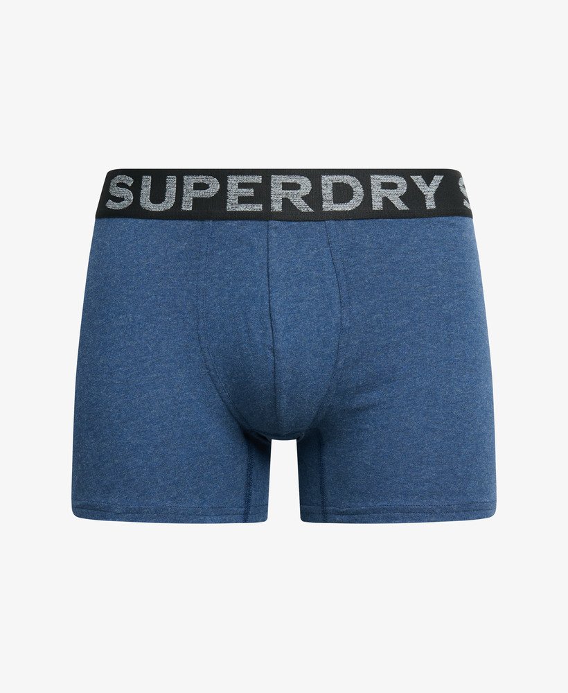 biologisch katoenen boxershorts driepack in mat marineblauwdonker indigo gemêleerdmarineblauw gemêleerd