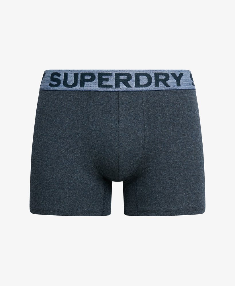 biologisch katoenen boxershorts driepack in mat marineblauwdonker indigo gemêleerdmarineblauw gemêleerd