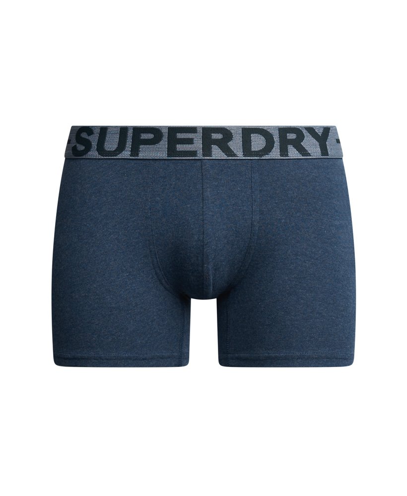 biologisch katoenen boxershorts set van drie stuks in donker indigoblauw gemêleerdeclipse marineblauwrood