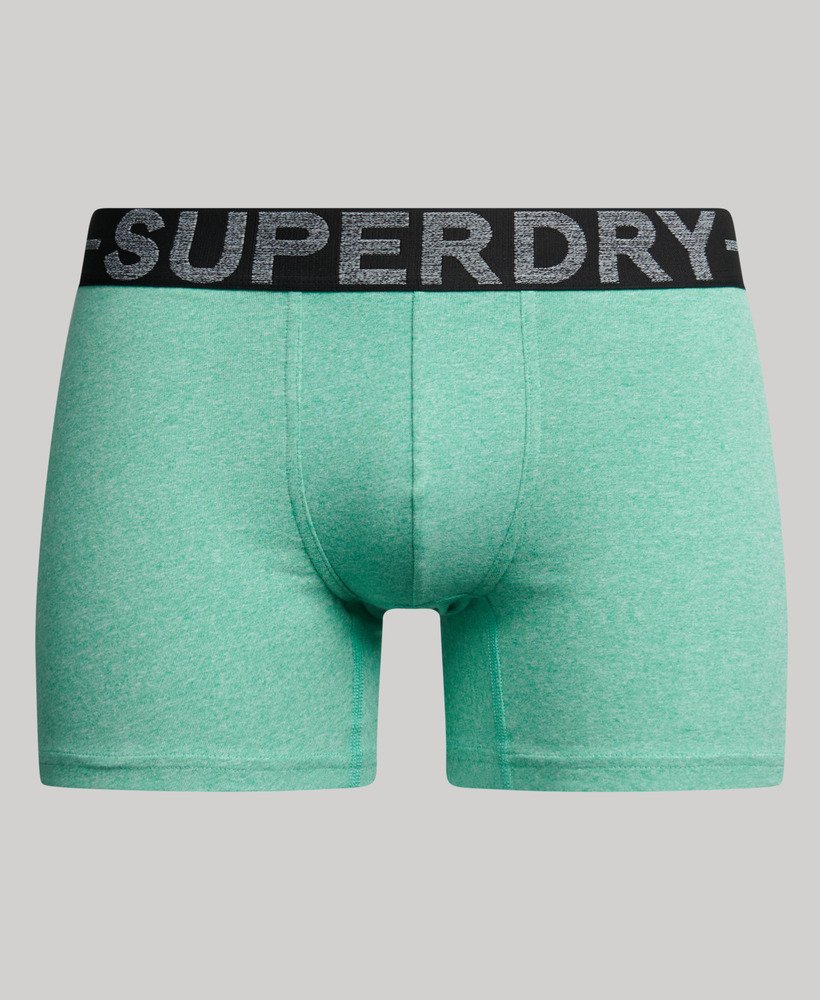 biologisch katoenen boxershorts driepack in raven black marlbuck green marlfresh green marl.