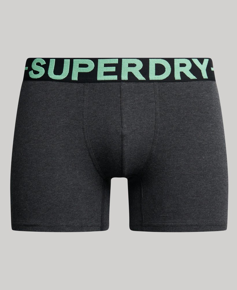 biologisch katoenen boxershorts driepack in raven black marlbuck green marlfresh green marl.