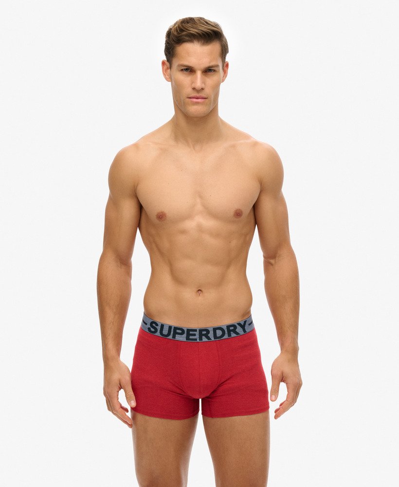 biologisch katoenen boxershorts driepack in berry red marlhike red marlmid red grit.