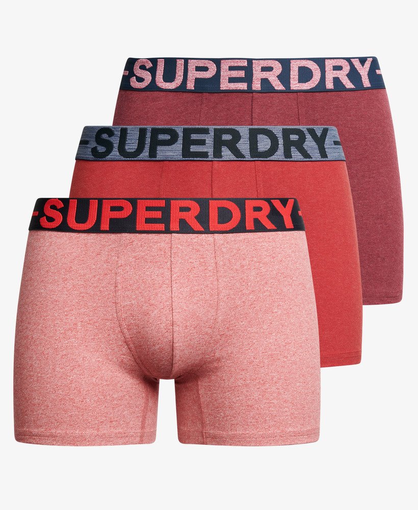 biologisch katoenen boxershorts driepack in berry red marlhike red marlmid red grit.