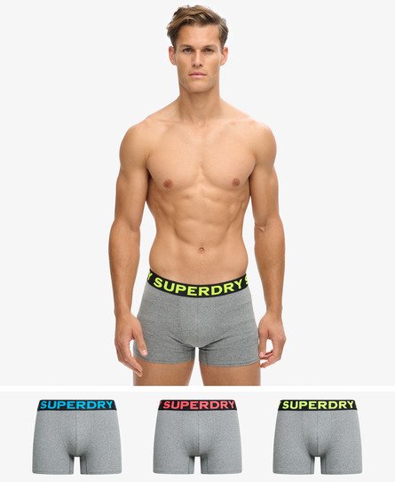 biologisch katoenen boxershorts set van drie stuks in noos grijs gemêleerd