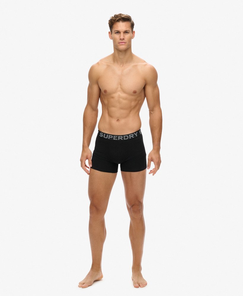 biologisch katoenen boxershorts driepack in zwartoranje.
