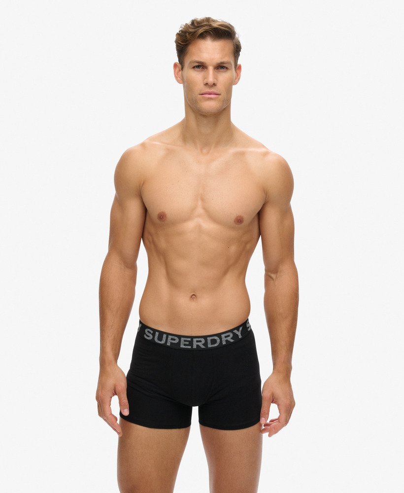 biologisch katoenen boxershorts driepack in zwartoranje.