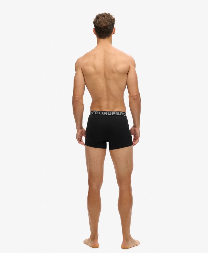 biologisch katoenen boxershorts driepack in zwartoranje.