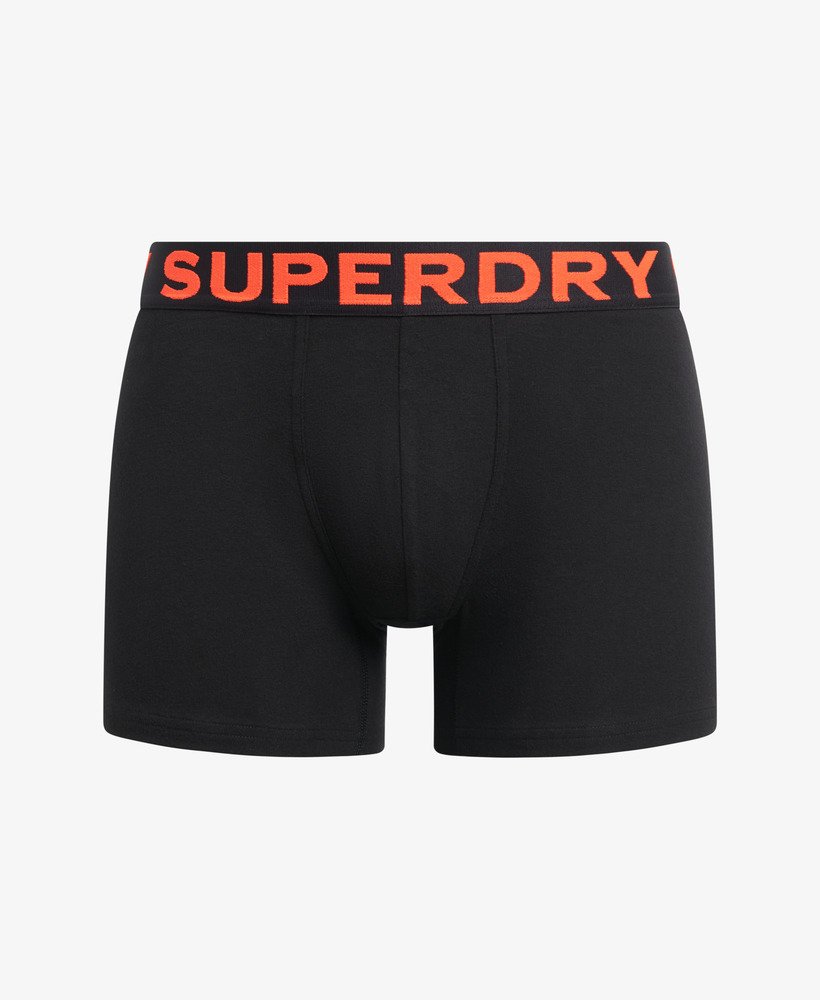 biologisch katoenen boxershorts driepack in zwartoranje.