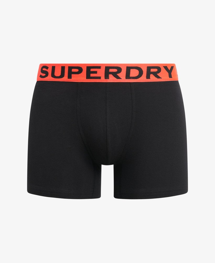 biologisch katoenen boxershorts driepack in zwartoranje.